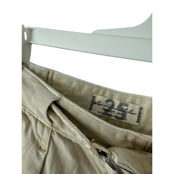 Free People Paloma Slouchy Jeans Tan Cream We the Free size 25 Barrell Cotton - Picture 3 of 6